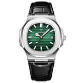 Relógio Masculino POEDAGAR 613 Quadrado Couro Luxo Calendário à Prova D'Água