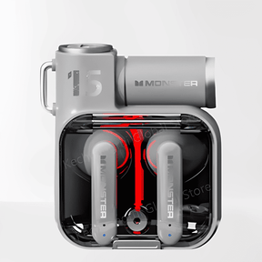 Fone de Ouvido Bluetooth Gamer Monster XKT15 TWS  Cancelamento de Ruído, Baixa Latência e RGB Flip