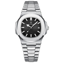 Relógio Masculino Quadrado Luxo Poedagar 613B Inox à Prova d’Água com Calendário